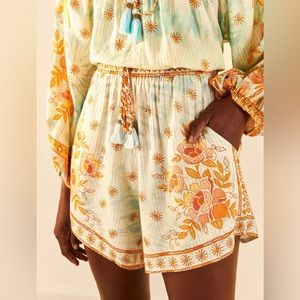 FARM Rio Brazil Tie Waist Shine Flutter Shorts